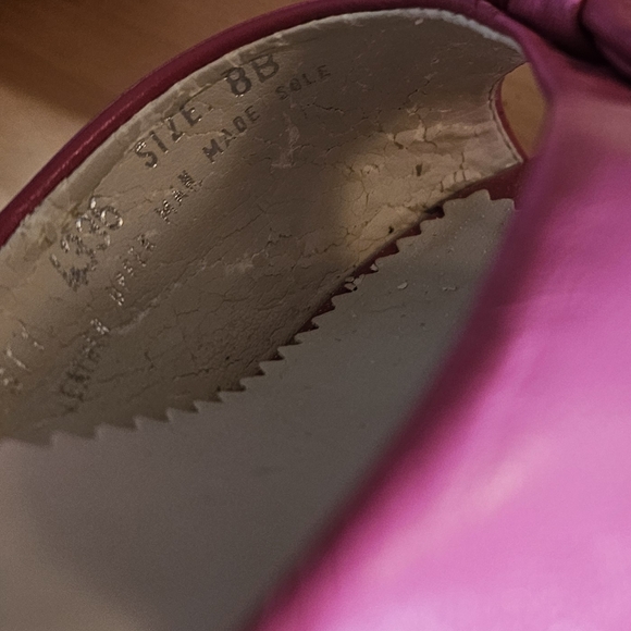 Sz 8 pink leather kitten heel knot slides - made in Italy - Picture 7 of 12